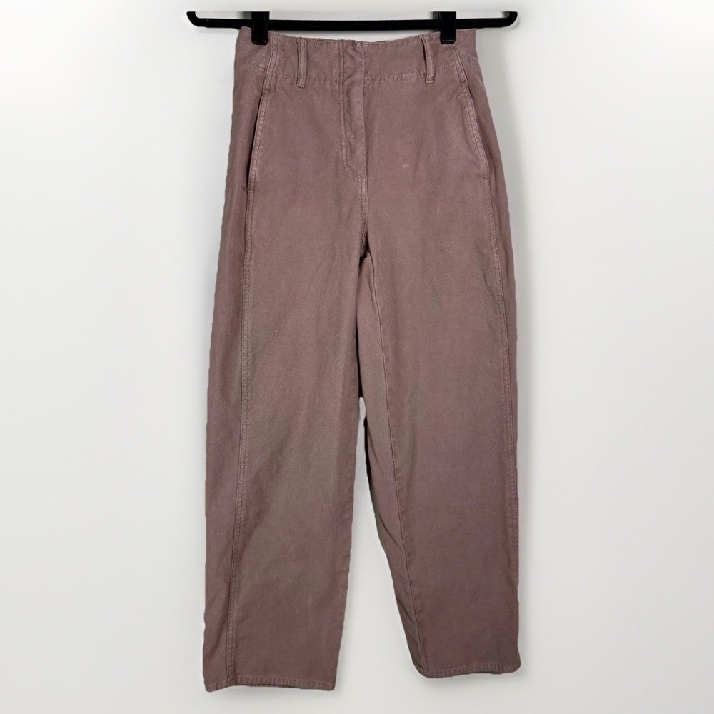 Wilfred Free Aritzia High Rise Straight Leg Cotton Twill Jean Pants Mauve Size 0